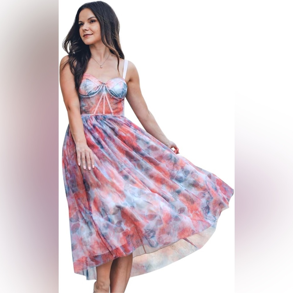 Elegant Multicolor Midi Dress